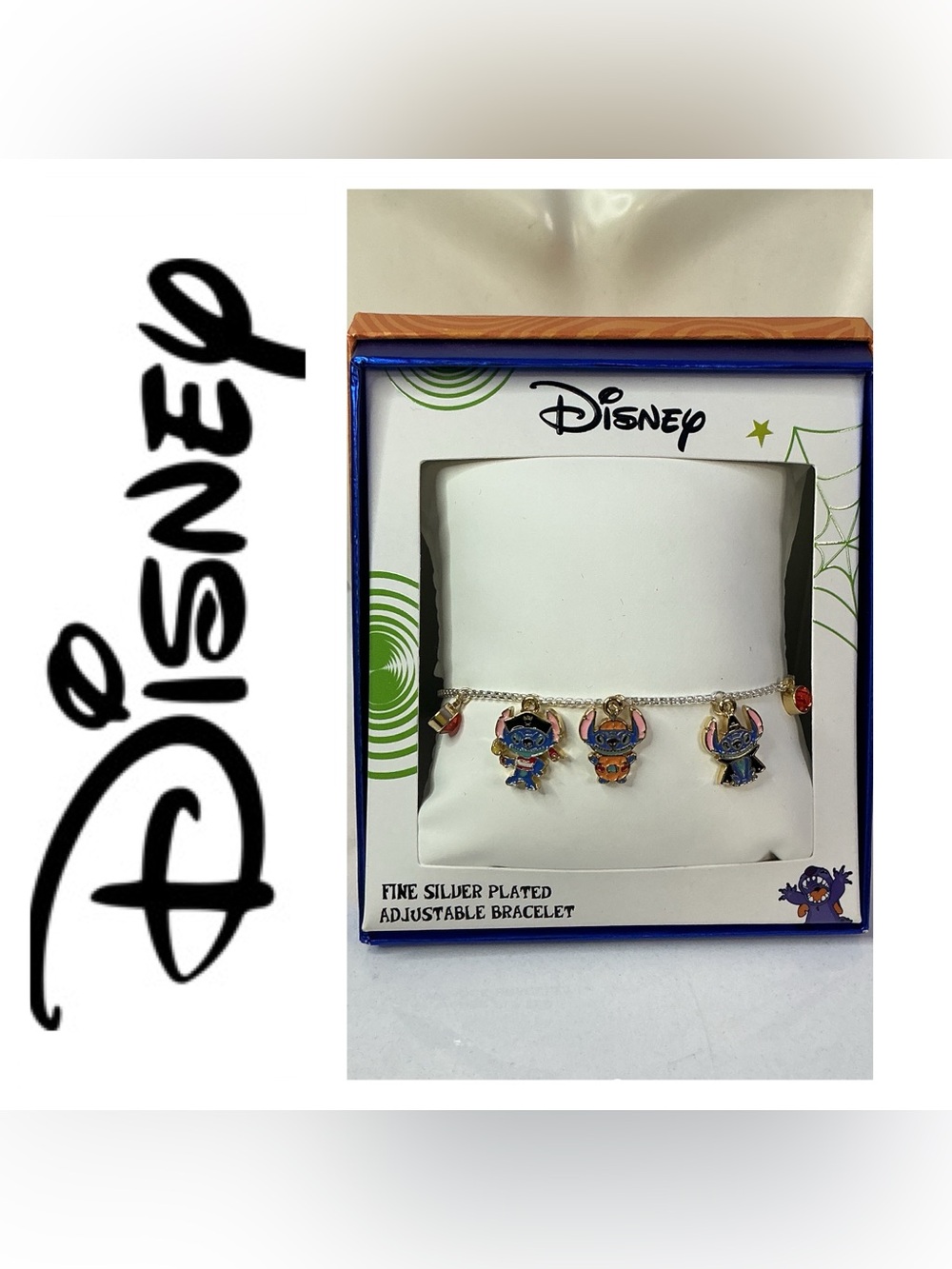 🌟🌟 Disney Silver-Plated Stitch Charm Bracelet